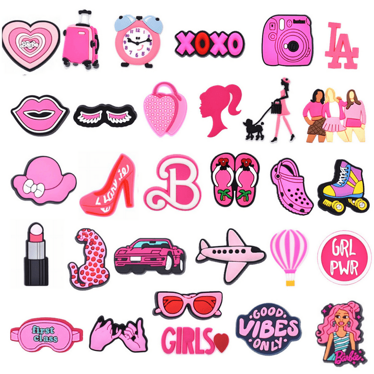 Pink Bling Sneaker Shoe Charms Accessory 30PCS Jewelry for Clog Shoes. For Kids Girls Women Teens Adults Walmart