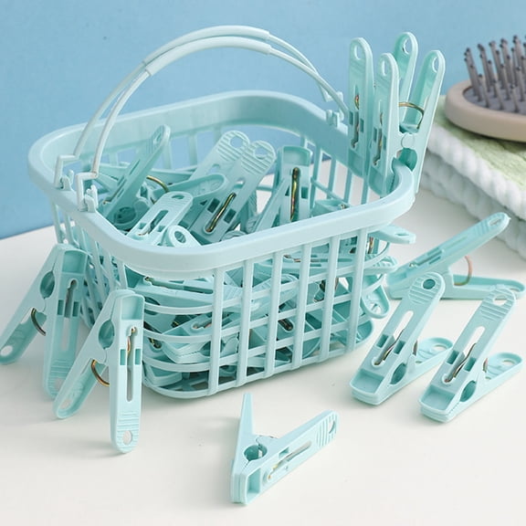 30PCS Plastic Clothes Pins, Heavy Duty Metal Spring Laundry Clothespins, Clothes Pegs for Indoor Outdoor Clothes Drying, Multifunctional Household Clips for Socks Towel Photos Crafts Home Decoration