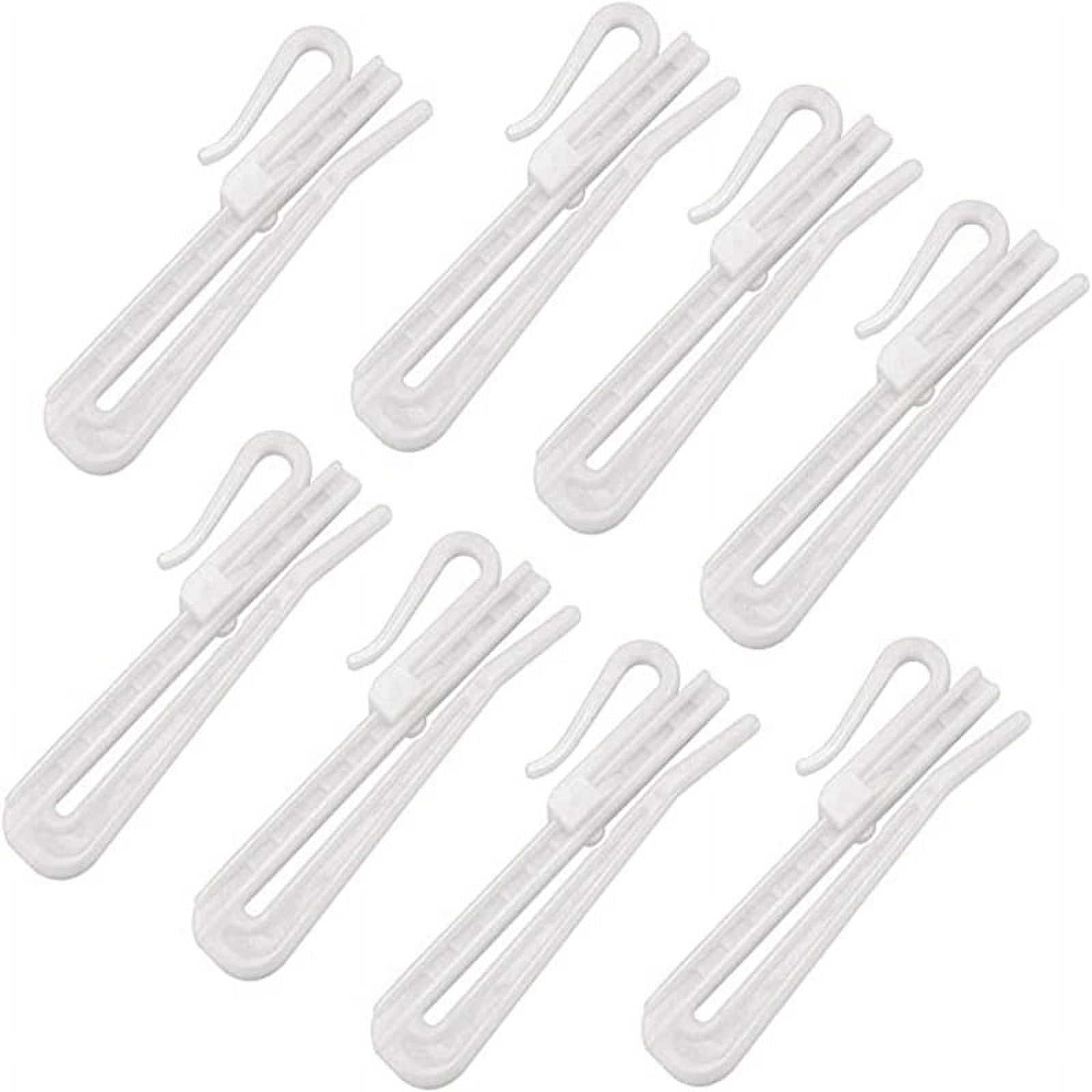 30PCS Plastic Curtain Hooks, Adjustable Pinch Pleat Hooks, Ratchet