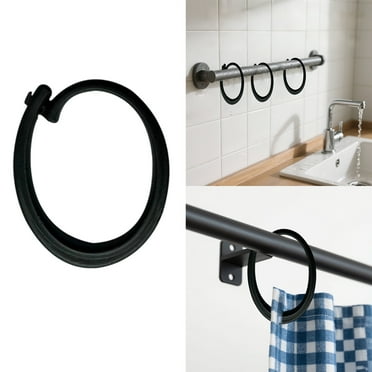 30PCS Hooks for Mosquito Netting Gazebo Curtains and Shower Rods, Smooth Gliding Rustproof Ring Hooks for Indoor Outdoor Multipurpose Use, Black Curtain Clips
