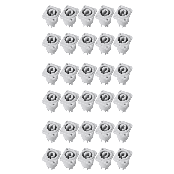30PCS Powercon Connector 3 Pins 20A 250V Power Speaker Panel Socket Female for LED Screen Stage Lighting,Grey