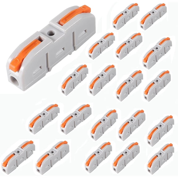 20PCS Quick Wire Connectors 600V 32A Conductor Compact Connector Electrical Wiring Terminal Lever Wire Connectors for Circuit Inline Splices(1 in 1 Out)