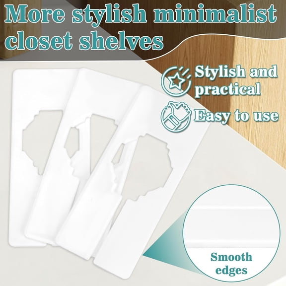 30PCS Rectangular Closet Dividers - Plastic Closet Shelf Dividers For Clothes Organization Clothing Rack Tags for Wardrobe Retail Store Boutique Supplies Sturdy Durable No Burrs (White)