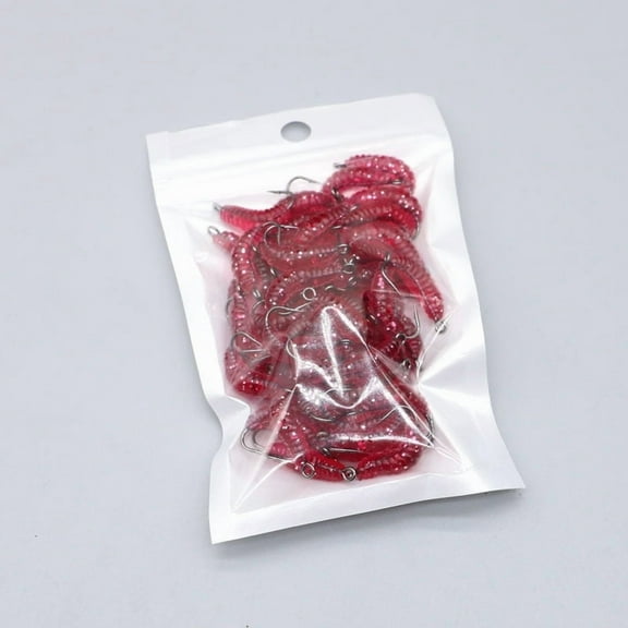 30PCS- Red Fishing Gear and Equipment, Tackle Bass Lure Fish Stuff - Fly Fishing Accessories Crankbait Supplies Worms Bait Kit - Trout Crappie Lures or Jigs