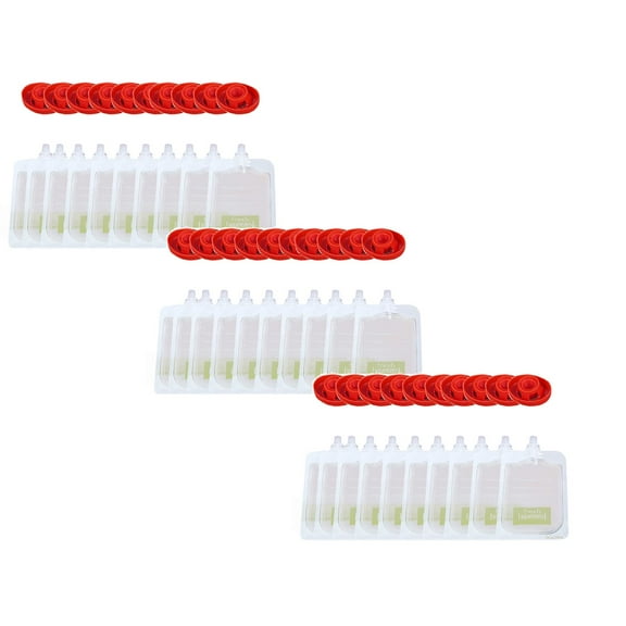 30PCS Reusable Food Pouches BPA Free Plastic Applesauce Yogurt Puree Squeeze Pouch Toddlers Freezer Safe Food Storage Bags