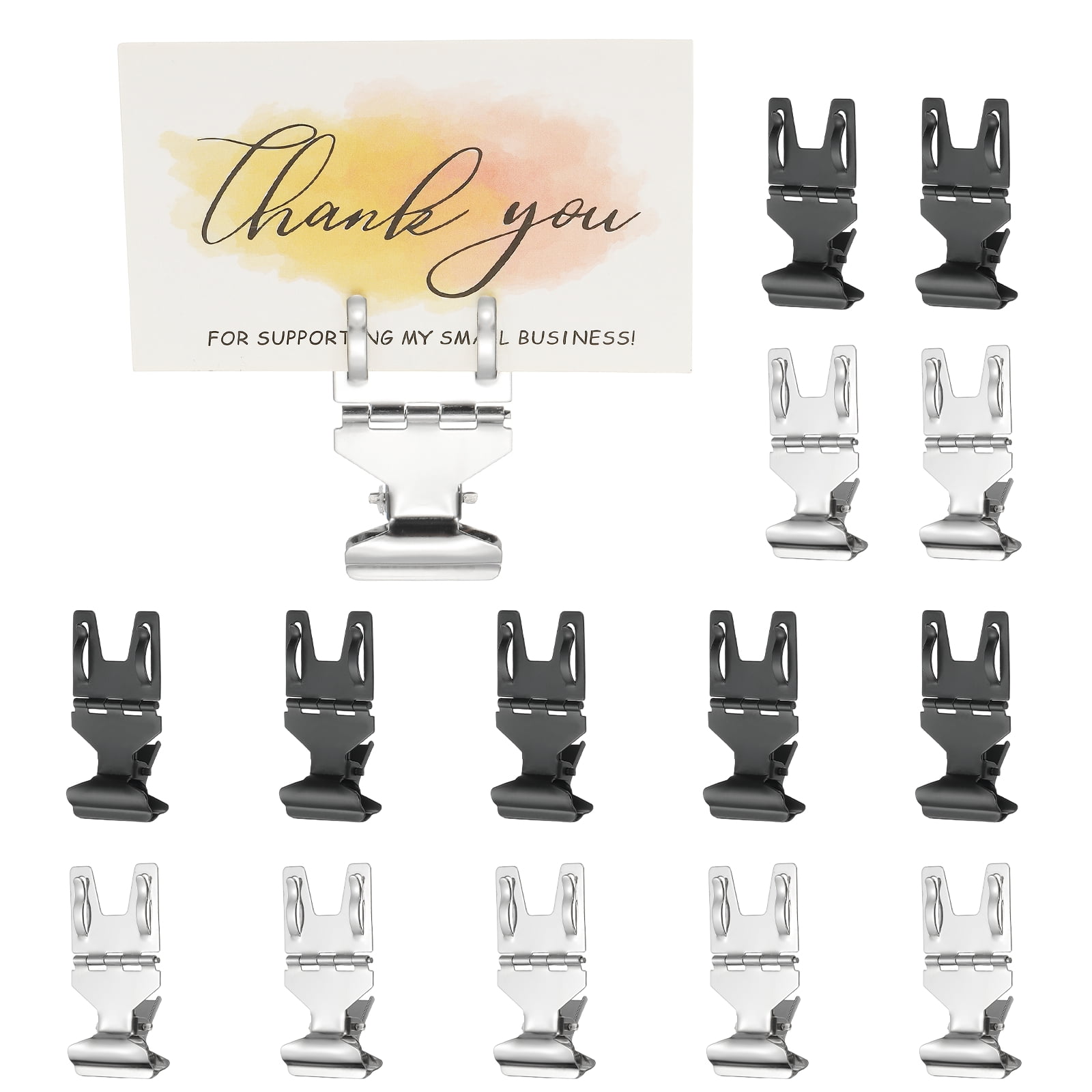 30PCS Sign Clips, Metal Sign Holder Clip Rotatable Stand Label Display ...