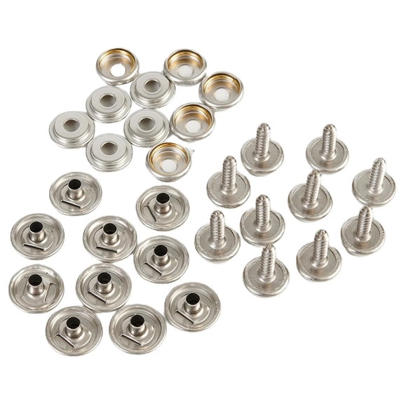 30PCS Snap Fastener Kit Stainless Steel Canvas Screw Kit For Tent Boat Marine Screw Studs Snap Press Setting Tool