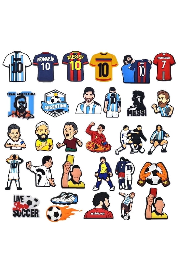 30 pcs Sports Shoe Charms for Croc, Soccer Shoe charms for boys, men, teen, kids, Football Shoe charms, Clog Shoe decoration