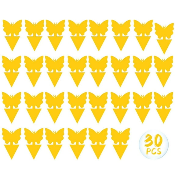 30PCS Sticky Trap, Fruit Fly and Gnat Trap Yellow Sticky Bug Catcher for Indoor/Outdoor Use, Insect Trap for White Flies, Mosquitos, Flying Insects