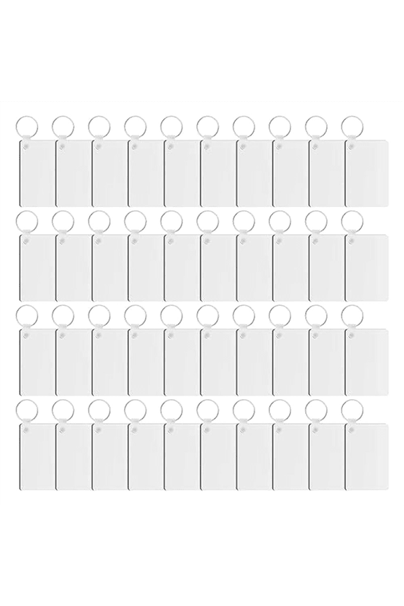 30PCS Sublimation Keychain Blanks Double Side Heat Transfer Blanks MDF Blank Board Key Rings Blanks for DIY and Craft