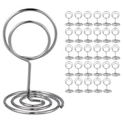 30PCS Table Number Holders Place Card Holder - Photo Holders for Tables, Cards Stand Name Menu Clips, Table Sign Holders for Wedding Anniversary Birthday Party, Silver