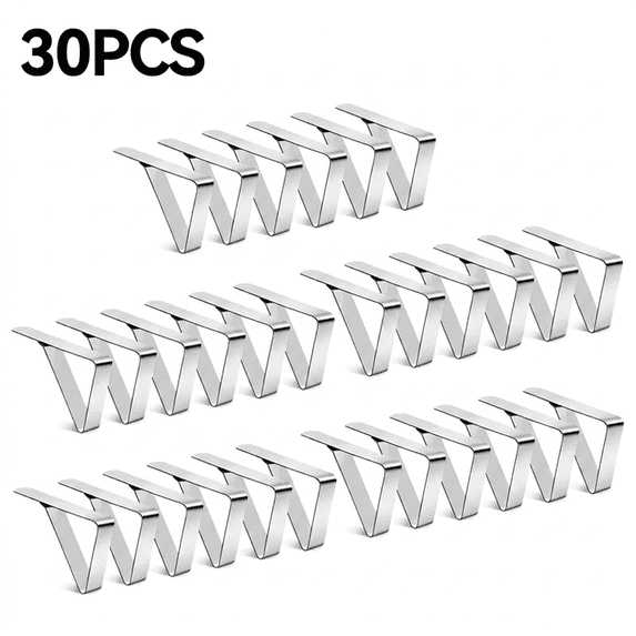30-Pack Stainless Steel Tablecloth Clips – Secures tablecloth firmly, suitable for daily use.