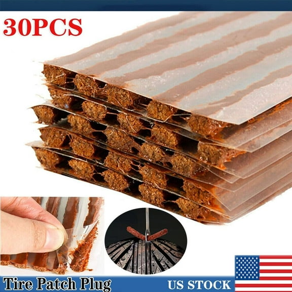 30PCS Tire Repair Plugs Tubeless Seal Patch Tyre Rubber Strips 6X200MM-8" x 1/4"