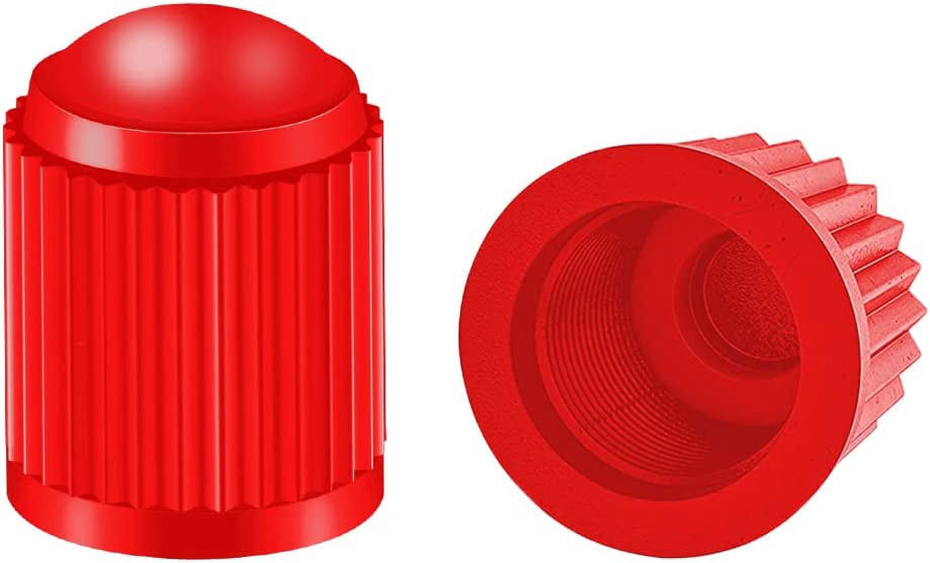 30PCS Tire Valve Caps, Plastic Dust Proof Air Caps Cover for Car Tyre, Airtight Seal Stem Covers with O Rubber Ring, Auto Accessories Universal for Trucks, Motorcycles, Bicycles, SUV (Red)