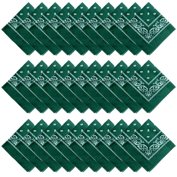 30PCS Unisex Paisley Bandanas Bulk Multi-Purpose Headband Cowboy Head Wrap Scarf for Women Men Boys Girls