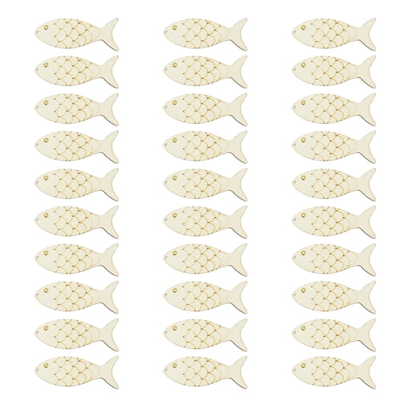 30PCS Unpainted Fish Models Creative Painting Projects Handmade Party Supplies Natural Texture Crafts