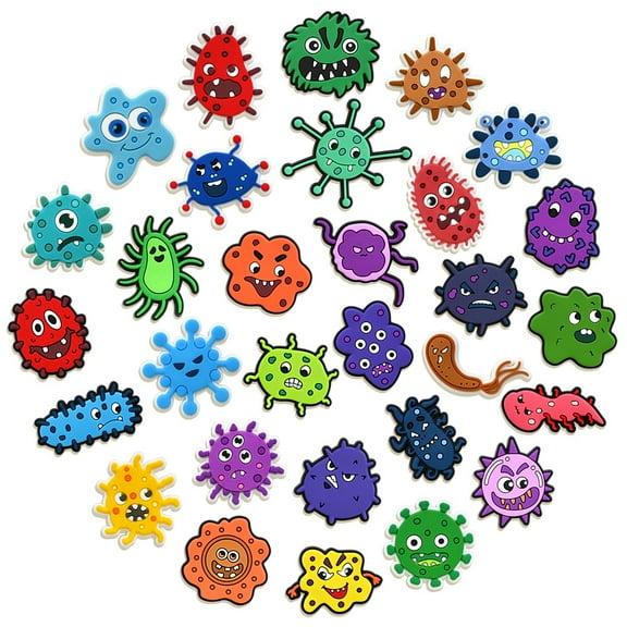 30PCS Virus Shoe Charms for Clog Decoration Fun Shoe Accessories for Girls Boys Teens Kids Adults