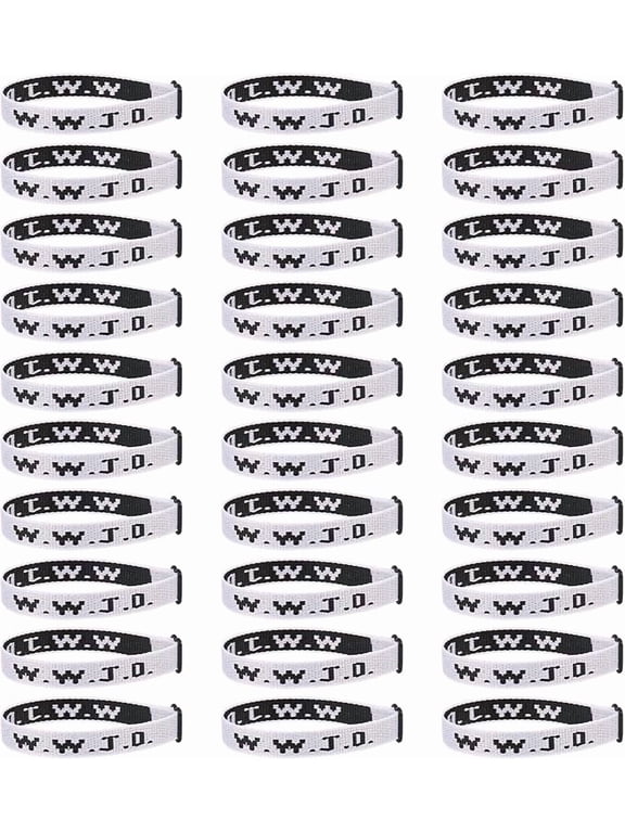 30PCS WWJD Bracelet Pack for Women Men, Christian Jesus Wristbands Gifts, W.W.J.D Adjustable Bracelets What Would Jesus Do Bracelet