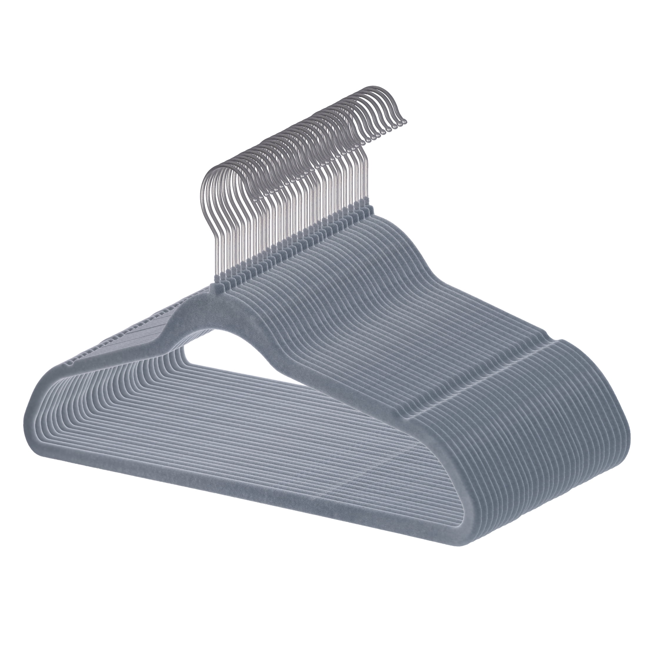 Better Homes & Gardens Non-Slip Gray Velvet Clothes Hangers 30-Pack