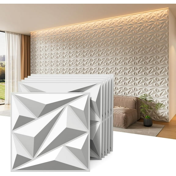 30Pack 3D Wall Panels for Interior Wall Dcor Black 11.8"*11.8" Covering Panels, PVC Textured 3D Wall Tile for Living Room, Bedroom DIY Interior Dcor