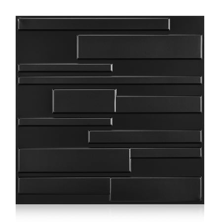 30Pack 3D Wall Panels for Interior Wall Décor Black 11.8"*11.8" Covering Panels, PVC Textured 3D Wall Tile for Living Room, Bedroom DIY Interior Décor price history and forecast - FLOLEOPA