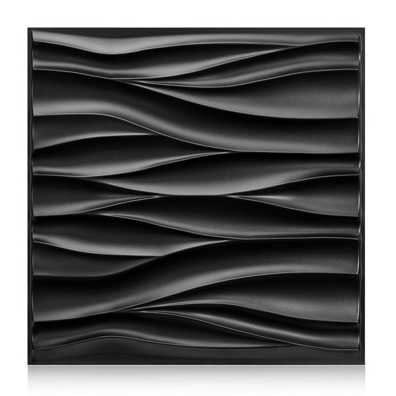 30Pack 3D Wall Panels for Interior Wall Dcor Black 11.8"*11.8" Covering Panels, PVC Textured 3D Wall Tile for Living Room, Bedroom DIY Interior Dcor