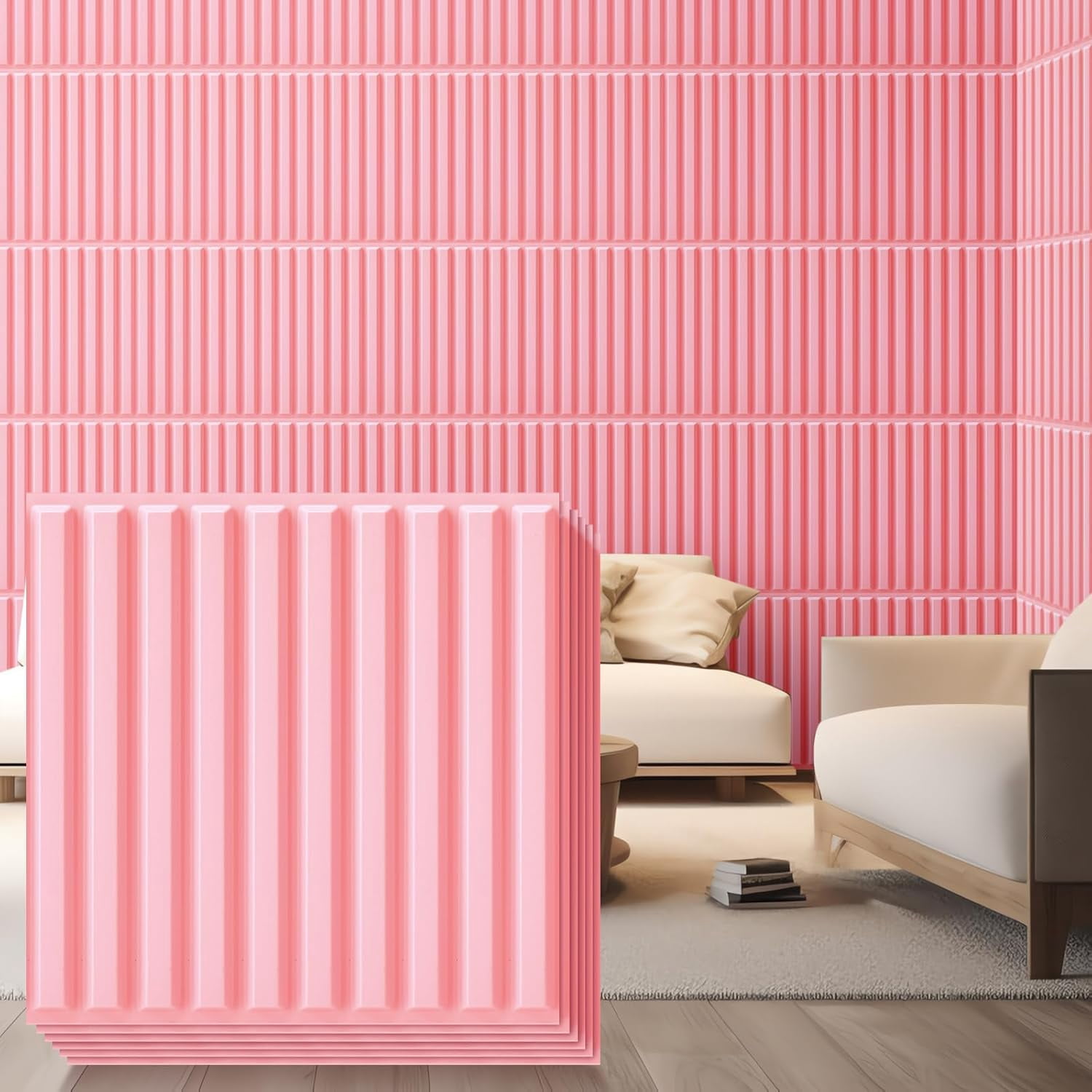 30Pack 3D Wall Panels for Interior Wall Dcor Black 11.8"*11.8" Covering Panels, PVC Textured 3D Wall Tile for Living Room, Bedroom DIY Interior Dcor