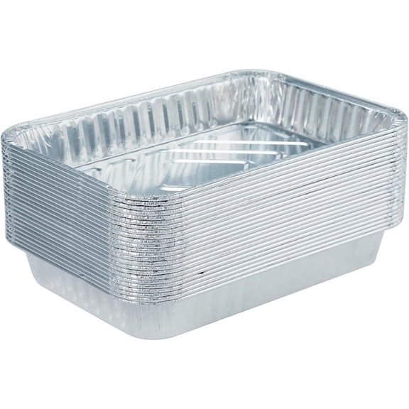 30Pack 6415 Drip Pans Compatible with Weber Grills Spirit Gas Grills, Q Grills, Genesis and Genesis II LX 200 300 Series,Disposable Aluminum Foil BBQ Grease Trays, 8.5 x 6 Inch