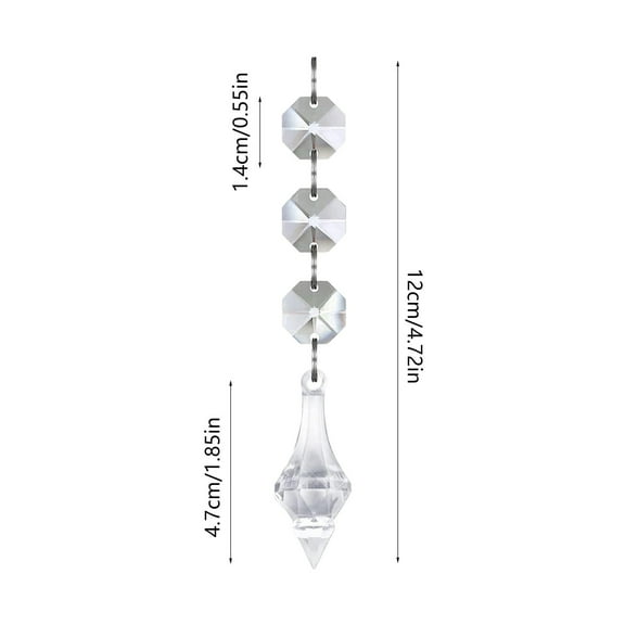 30Pack Crystal Finial Ornaments for Christmas Tree Decorations, Shatterproof Acrylic Hanging Crystals, Clear Plastic Finial Drop Christmas Ornaments for Centerpiece Chandelier Decor Party Supplies