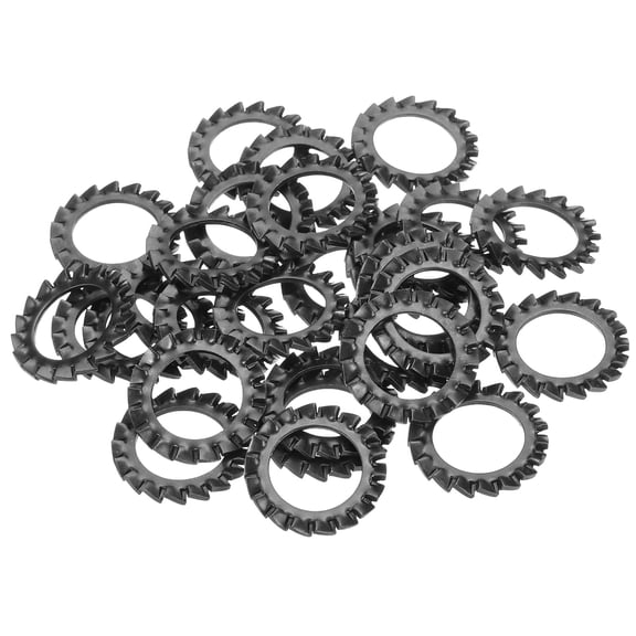 30Pack External Tooth Lock Washer M18 Carbon Steel Serrated Locking Washer Black