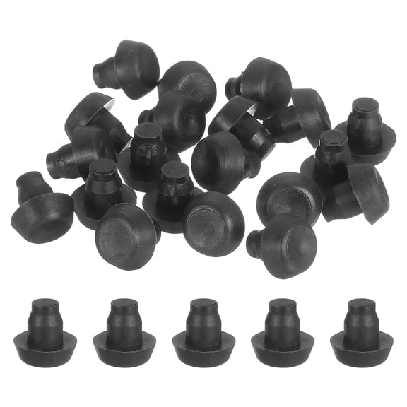 30Pack Glass Top Table Bumpers with Stem for 6mm Hole, Black