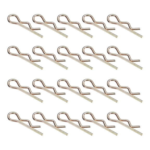 30Pack Hitch Pin Clip, 4x70mm Zinc-Plated Spring Steel Retaining R Clip, Gold