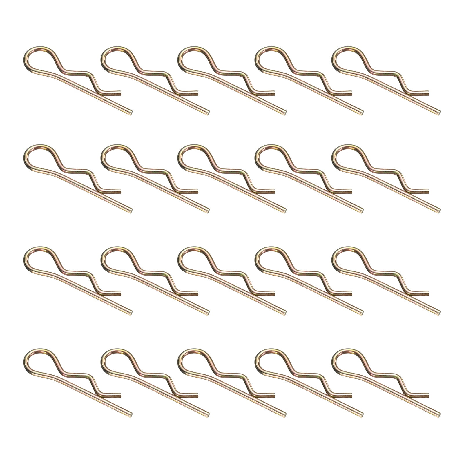 30Pack Hitch Pin Clip, 4x86.5mm Zinc-Plated Spring Steel Retaining R Clip, Gold