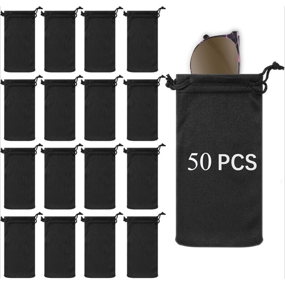 30Pack Microfiber Glasses Pouch, Soft Sunglasses Bag Pouches Bulk with Drawstrings Eyeglass Case Cloth Sleeve