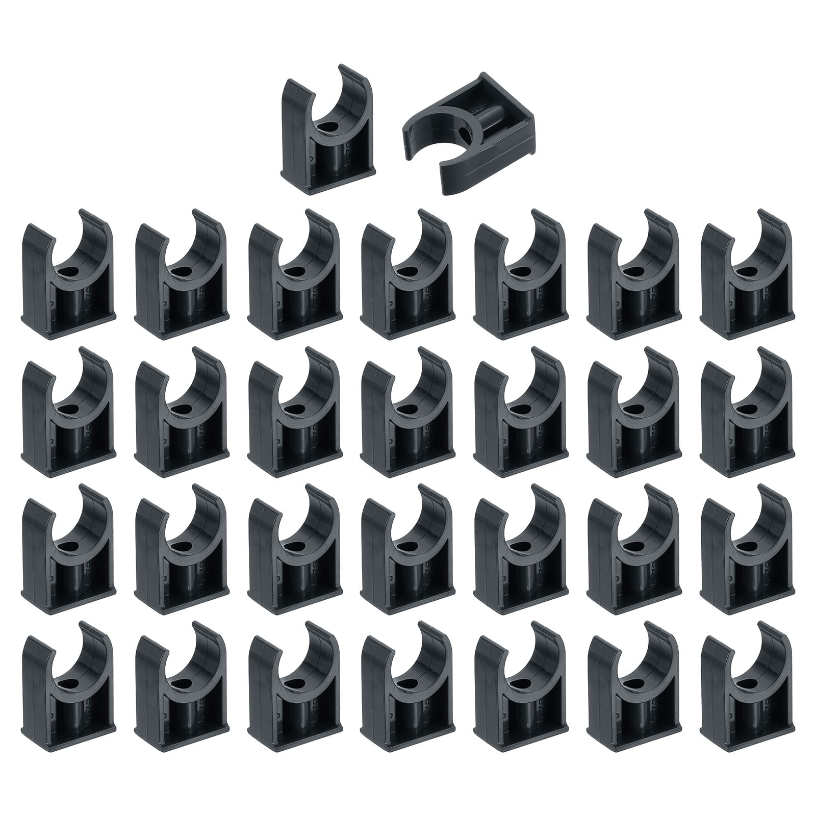 30Pack Water Pipe Clamps Clips, U-Shaped Holder Buckles for 25mm OD, Black
