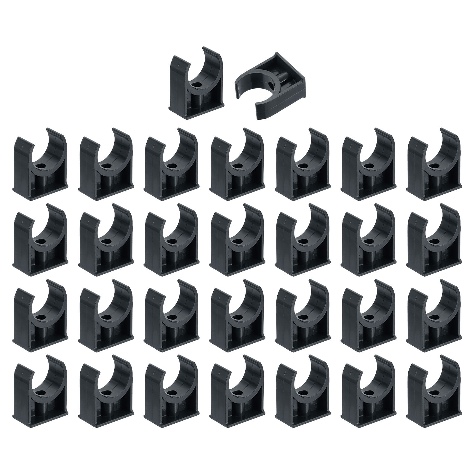 30Pack Water Pipe Clamps Clips, U-Shaped Holder Buckles for 32mm OD, Black