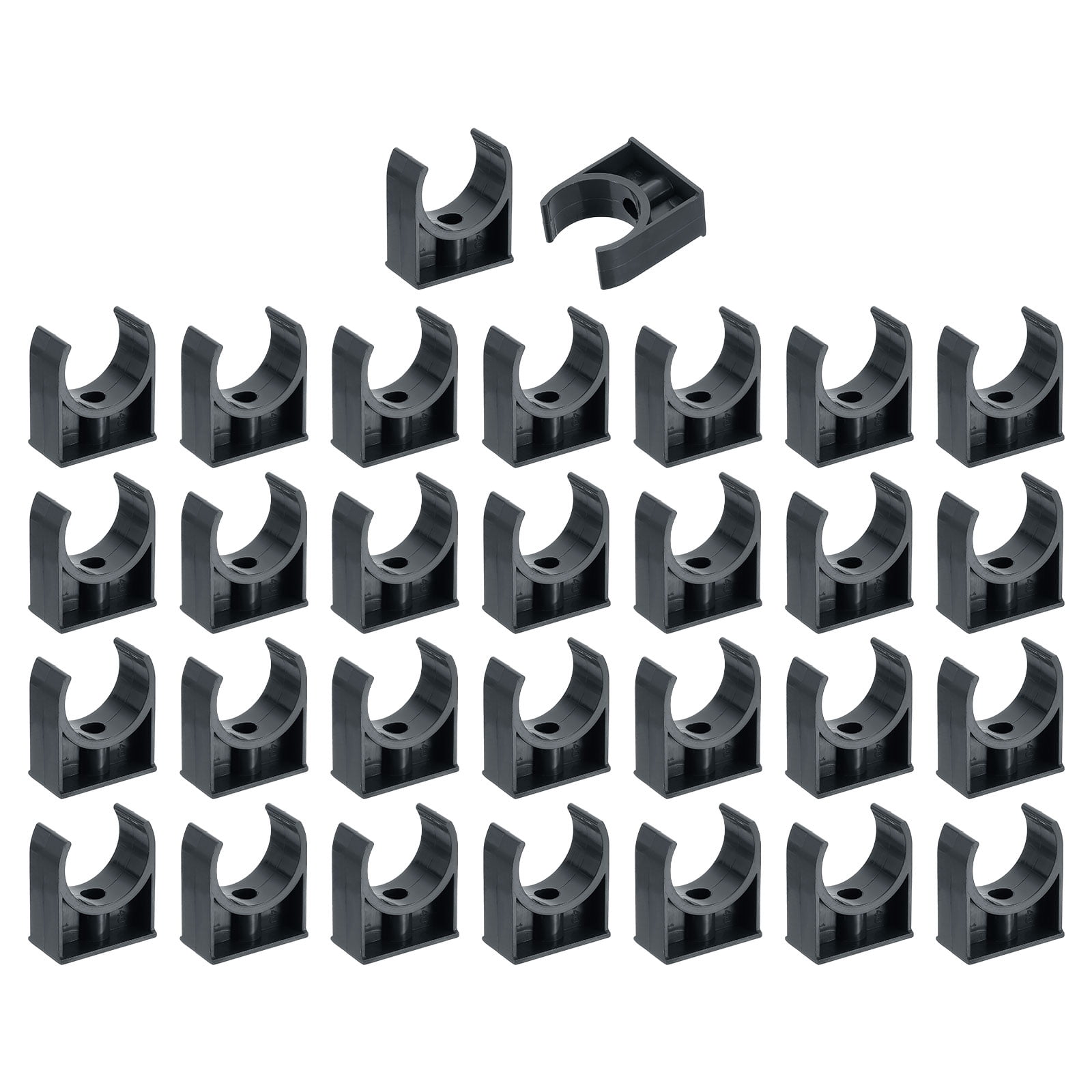 30Pack Water Pipe Clamps Clips, U-Shaped Holder Buckles for 40mm OD, Black