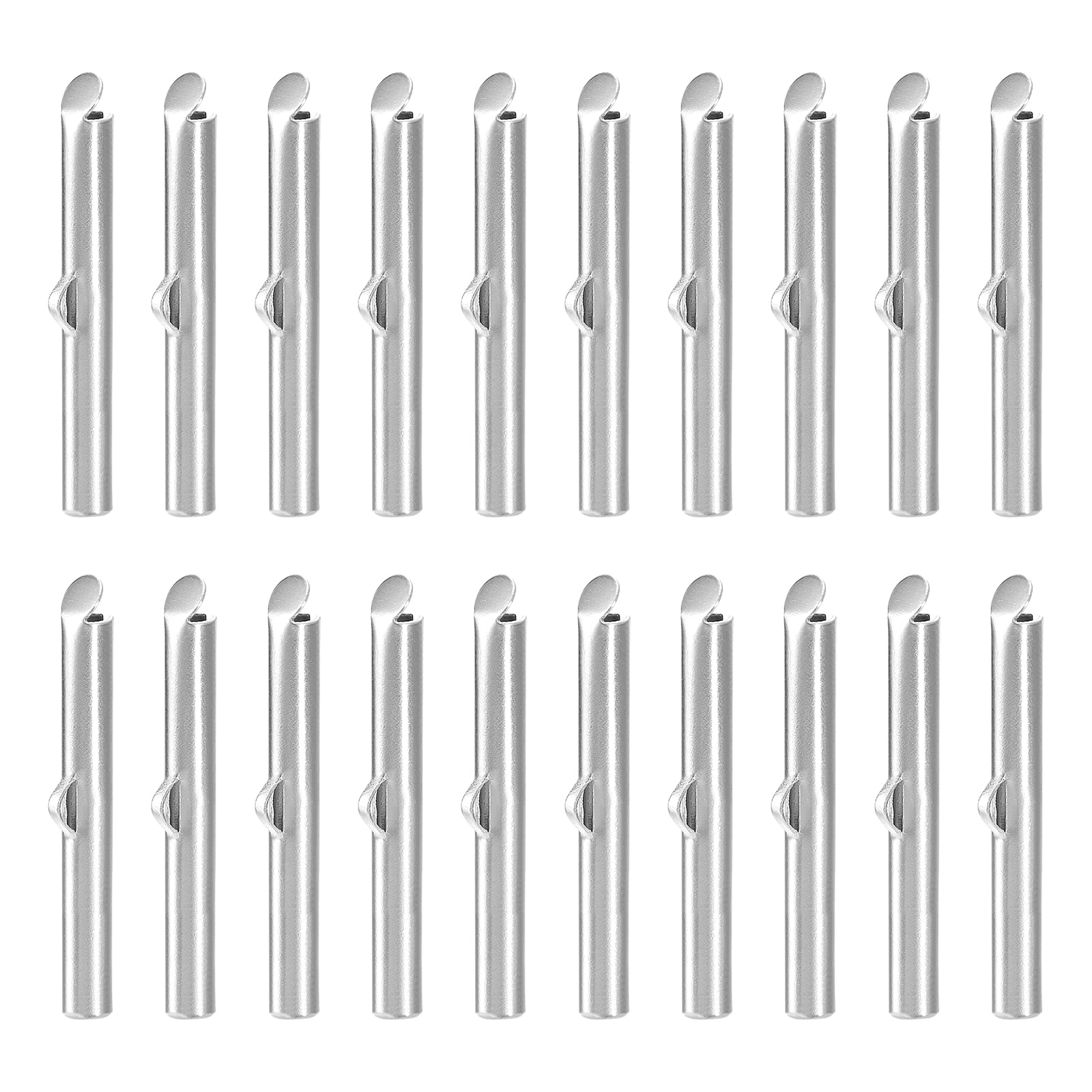 30Pack Slide on End Clasps, 30mm Tube Ball Bead Slider Crimp Ends