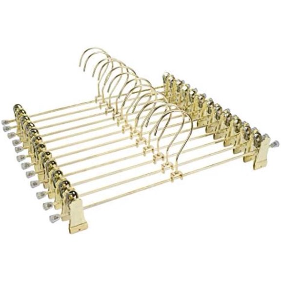 30Pack13.7" Gold Metal Heavy Duty Clips Pants Hangers Trousers with Swivel Hook$$Home Decor, Kitchen, & Other