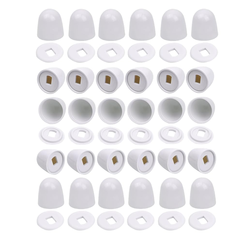 30Packs Universal Toilet Bolt Caps, Round Plastic PushOn Toilet Bowl Bolt Caps Covers, with