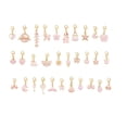 thumbnail image 1 of 30Pairs Clip-On Charms Set for Jewelry Making, Pink Enamel Gold Dangle Charms with Lobster Clasp, Interchangeable Charms for Earrings Bracelets Necklaces, Crochet Stitch Markers, Shoe Charms Craft, 1 of 6