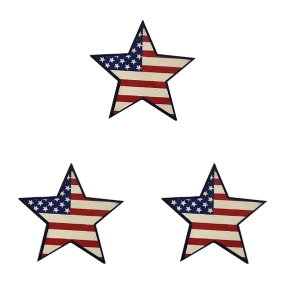 30Pc Wooden Stars 4Th Of July Wooden Star Wood For Desk Shelf (B)