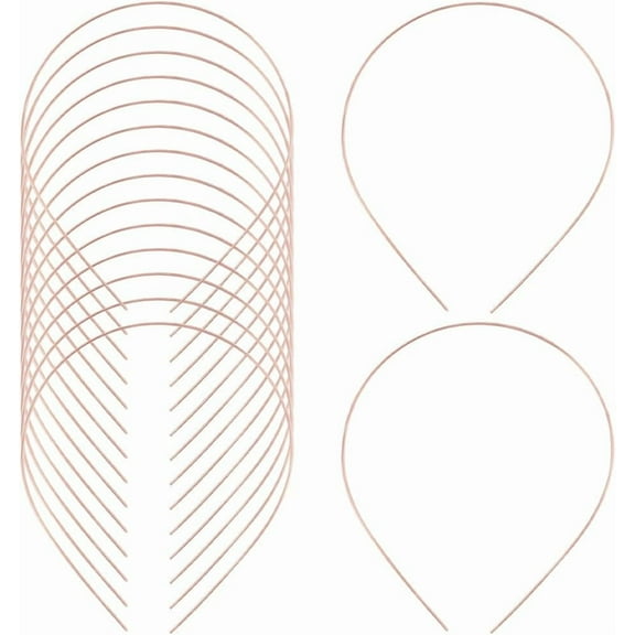 30Pcs 0.04"/1mm Wide Gold Thin Metal Headbands Wire Plain Blank Skinny Men Hair Bands Hair Hoop Smooth Base Holder Clasp