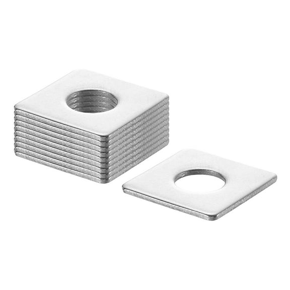 30Pcs 1-3/16" Square Plate Washer for 1/2" Bolt, 201 Stainless Steel Flat Bearing Plate (0.08" Thick)