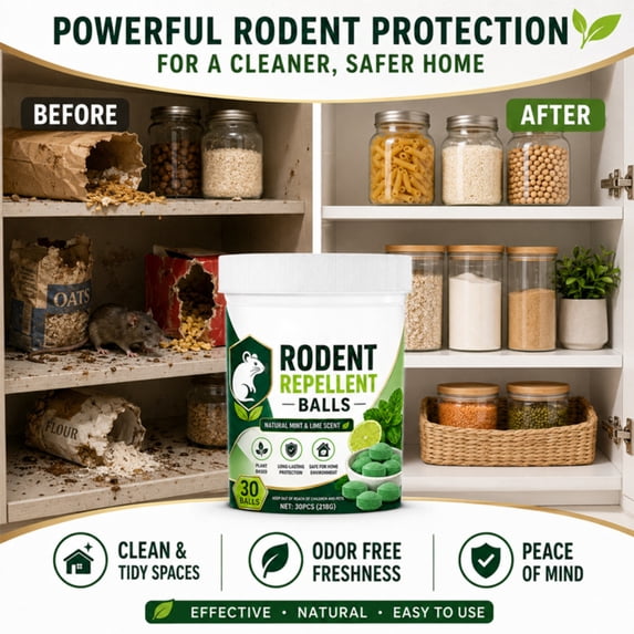 30Pcs(1 Box) Peppermint Oil Rodent Repellent Balls for Home, Natural Mouse and Rat Deterrent for Indoor Outdoor Home Pest Control, Safe Alternative to Traps and Poisons