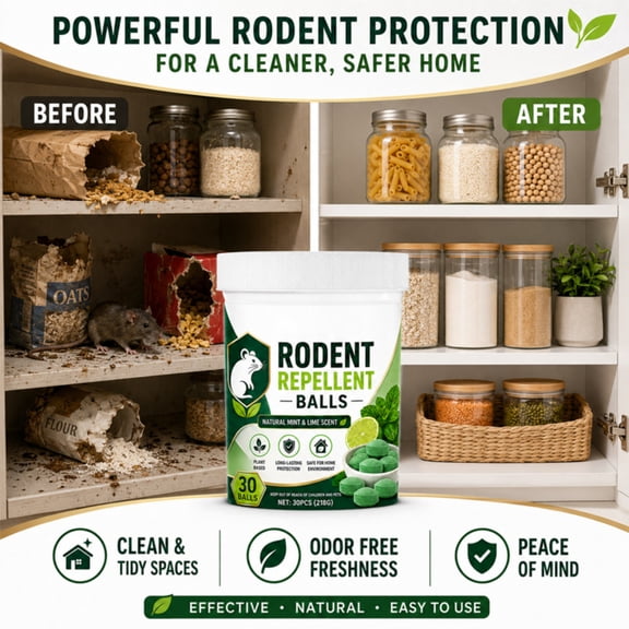 30Pcs(1 Box) Peppermint Oil Rodent Repellent Balls for Home, Natural Mouse and Rat Deterrent for Indoor Outdoor Home Pest Control, Safe Alternative to Traps and Poisons
