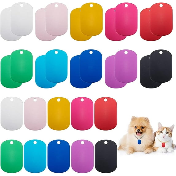 30Pcs 10 Colors Shield Shape Aluminum Blank Tags 1.5x1 inch Dog Tags ...