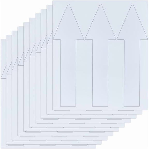 30Pcs 10 Sheet White Arrow Sign PVC Stickers 7.9x2.4 Inch Directional Decals Adhesive Removable Floor Directional Sign for Floor Wall Marking Road Instructions White for diy making