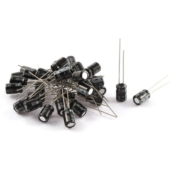 30Pcs 10V 220uF 105C Radial Electrolytic Capacitor 5mm x 7mm