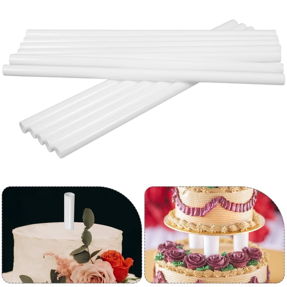 Foxnovo 30Pcs White Plastic Cake Stacking Dowels Reusable Tiered Cake Support Rods